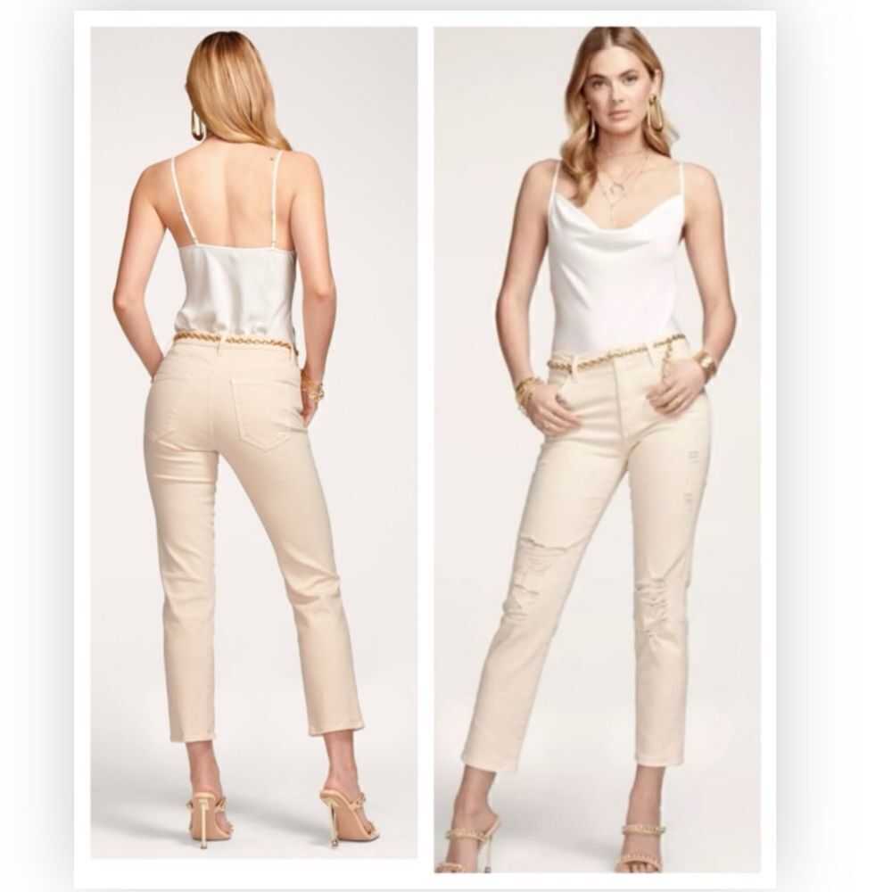 Ramy Brook High Rise Straight Leg Distressed Jeans Adriana $245